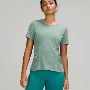 LULULEMON Another Mile Short Sleeve Heathered Tidewater Teal Size 6